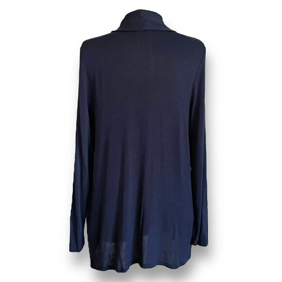 J Jill Womens Charcoal Gray Cardigan Sz L Open Front Drapy Lightweight Knit - Picture 5 of 6